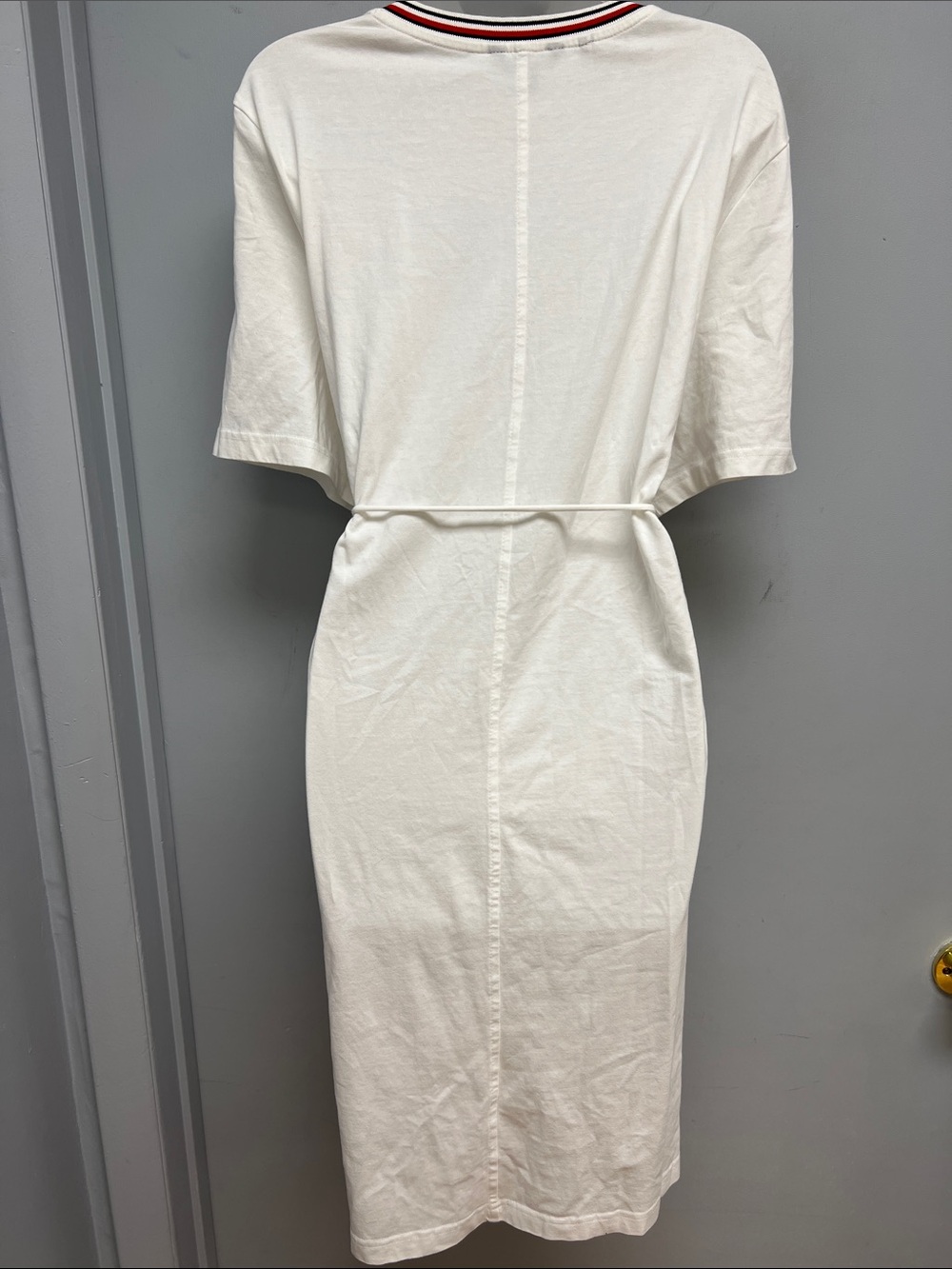 SOLD IN STORE Tommy Hilfiger Sport White Cotton T-Shirt Dress Tie Waist XL - Picture 3 of 13